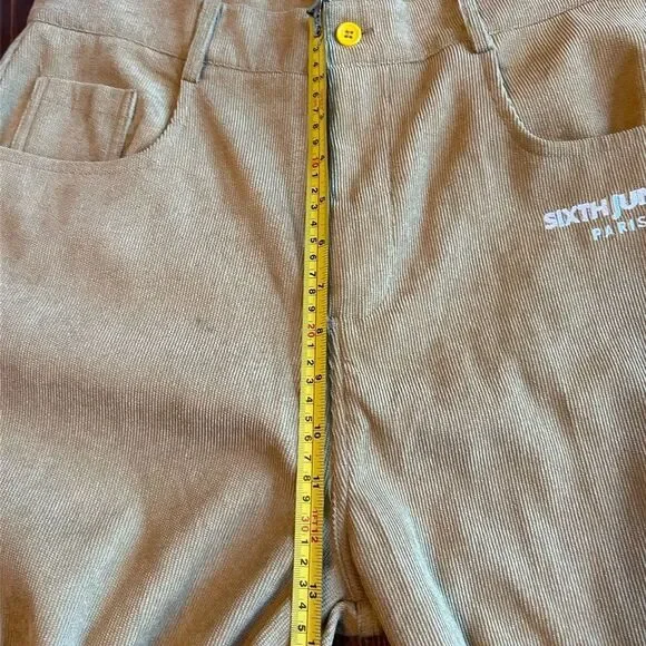 Sixth June Utility Corduroy Pants Sz XL Brown Large Pockets Side Straps Festival - Picture 6 of 9